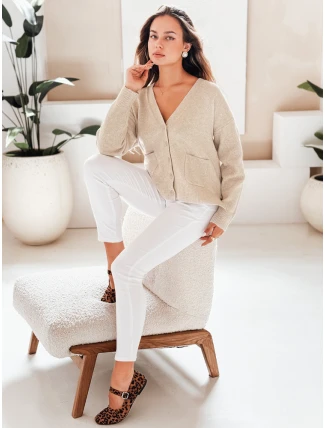 Dámsky kardigán SORELIE beige FashionStreet MY2511 Dámsky kardigán SORELIE beige FashionStreet MY2511