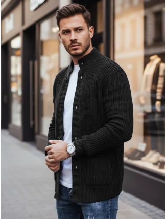 Pánsky sveter čierny FashionStreet WX2347 Pánsky sveter čierny FashionStreet WX2347