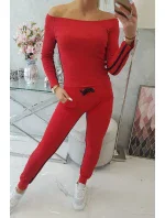 Súprava s dvojitým lemovaním červená