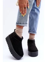 Zamszowe Śniegowce Na Platformie Czarne Corcoran