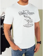 Pánske bavlnené tričko s potlačou biele FashionStreet RX5362 Pánske bavlnené tričko s potlačou biele FashionStreet RX5362