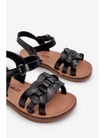 Sandałki Dziecięce Zapinane Na Rzep Czarne Venikoria