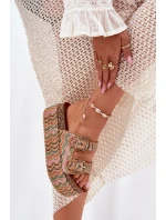 Klapki Damskie Na Masywnej Platformie Z Plecionką I Klamrami Multikolor Eradriana