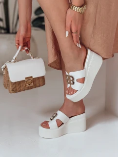 Dámske žabky na platforme PLATSIMA white FashionStreet ZY0758