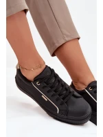 Damskie Sneakersy Z Eko Skóry Big Star SS274025 Czarno-Złote