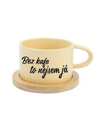 BEZ KÁVY TO NIE SOM JA - žltý hrnček makrónka 200 ml BEZ KÁVY TO NIE SOM JA - žltý hrnček makrónka 200 ml