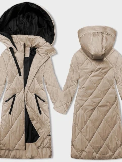 Dámska dlhá zimná bunda Light Beige (5M3168-84)