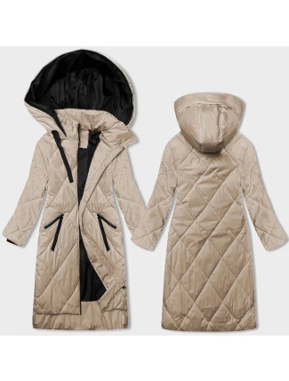 Dámska dlhá zimná bunda Light Beige (5M3168-84)