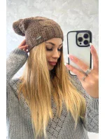 Fleecová čiapka Justyna K253 cappuccino