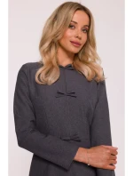S413 Šaty s mašľami - sivé