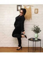 Čierna dámska tepláková súprava plus size s kapucňou na zips (8216) Čierna dámska tepláková súprava plus size s kapucňou na zips (8216)