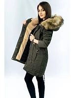 Teplá dámska zimná bunda khaki (w165) Teplá dámska zimná bunda khaki (w165)