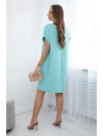 Šaty s vreckami svetlá mäta