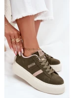 Sneakersy Damskie Na Platformie Big Star SS274349 Zielone