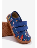 Dětské bačkůrky Barefoot Vesmírná loď Froddo Canvas G1700440-5 Modré