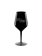 PROTOŽE BÝT PSYCHOLOŽKA NENÍ PRDEL - černá nerozbitná sklenice na víno 470 ml PROTOŽE BÝT PSYCHOLOŽKA NENÍ PRDEL - černá nerozbitná sklenice na víno 470 ml