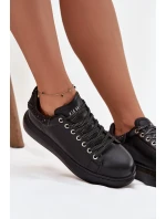 Sneakersy Damskie Z Naturalnej Skóry GOE OO2N4004 Czarne
