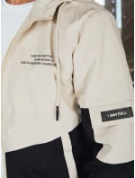 Pánska prechodná bunda s kapucňou béžová FashionStreet TX5027