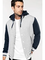 Kariban K 4003 Unisexová bunda s kapucňou „Teddy“ 20.4003 oxford grey/navy/white Kariban K 4003 Unisexová bunda s kapucňou „Teddy“ 20.4003 oxford grey/navy/white
