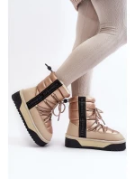 Śniegowce Damskie Na Grubej Podeszwie Wegańskie D.Franklin DFSH371006 Beżowe