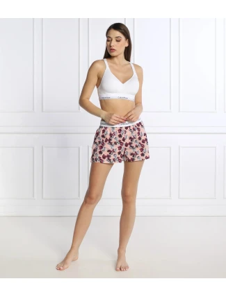 Dámske pyžamové kraťasy QS6080E 1F7 - marhuľová/kytičky - Calvin Klein