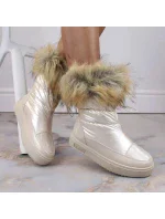 Dámske snežnice INT1924B s umelou kožušinou MM274380 Light beige - Big Star