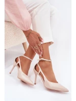 Dámske lakované lodičky LE151P Beige - Seastar