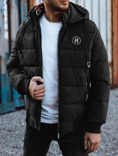 Pánska prešívaná zimná bunda s kapucňou čierna FashionStreet TX4948