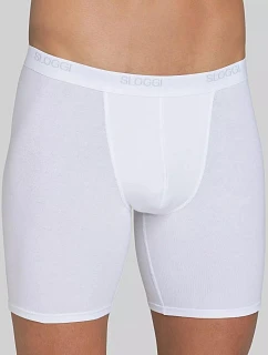 Pánske boxerky sloggi Basic Long, biele WHITE - SLOGGI