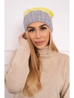 Milano fleecová čiapka K203 žltá+sivá Milano fleecová čiapka K203 žltá+sivá