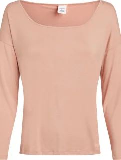Dámsky pyžamový top L/S CURVE NECK 000QS7006E FSR make-up - Calvin Klein