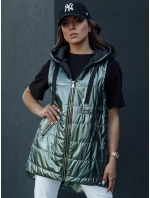 Dámska prešívaná vesta PIXIECODE tmavozelená FashionStreet TY4445 Dámska prešívaná vesta PIXIECODE tmavozelená FashionStreet TY4445