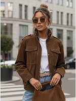 Dámska semišová bunda / bomber TY5578 Tmavo hnedá - Fashion Street Dámska semišová bunda / bomber TY5578 Tmavo hnedá - Fashion Street