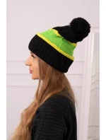 Kinga dámska čiapka K297 black+kiwi+green neón