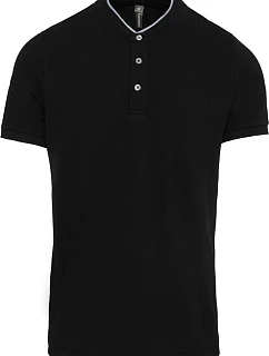 Kariban K 223 Pánske polo s mao golierom 20.K223 čierna/oxfordská šedá