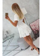 Šaty s obálkovým výstrihom ecru