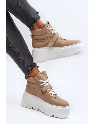 Zazoo 3450 Dámske kožené tenisky Beige Zazoo 3450 Dámske kožené tenisky Beige