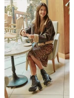 Ocieplane Botki Na Słupku Ze Złotym Detalem Czarne Ivarisse