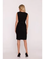 S427 Peplum šaty - čierne