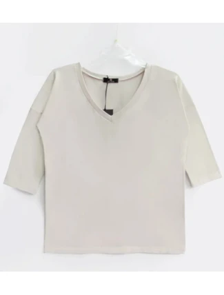 Hladká dámska blúzka s výstrihom do V Hladká dámska blúzka s výstrihom do V