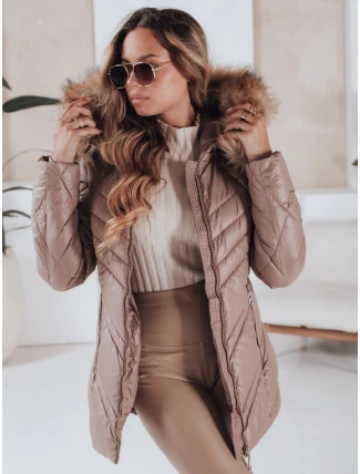 Dámska prešívaná zimná bunda SOLARIS cappuccino FashionStreet TY4010 Dámska prešívaná zimná bunda SOLARIS cappuccino FashionStreet TY4010
