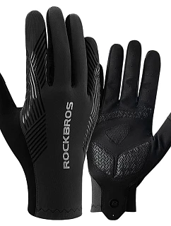 Cyklistické rukavice Rockbros jar/leto/jeseň, plné, veľkosť: XXL - čierne