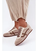 Dámske semišové nízke tenisky Dark Beige Zazoo N1068 Dámske semišové nízke tenisky Dark Beige Zazoo N1068
