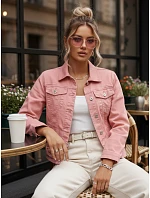 Dámska ružová džínsová bunda TY5597 ružová - FashionStreet