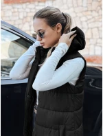 Dámska dlhá prešívaná vesta čierna FashionStreet TY5267