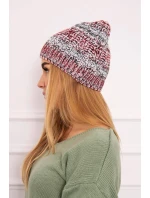 Fleecová čiapka Melisa K241 burgundy+grey