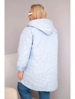 Dámska prešívaná bunda s kapucňou a HOPE Blue Dámska prešívaná bunda s kapucňou a HOPE Blue