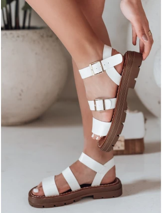 Dámske sandále s prackami SOLARIA white FashionStreet ZY0890 Dámske sandále s prackami SOLARIA white FashionStreet ZY0890