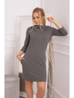 Šaty s kapucňou a vreckami graphite melange Šaty s kapucňou a vreckami graphite melange