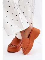 Dámské espadrilky na platformě oranžové Virelia